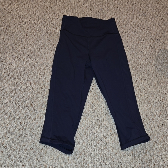 Lululemon Capris Navy Blue Leggings Women's Size 4 - Picture 4 of 6